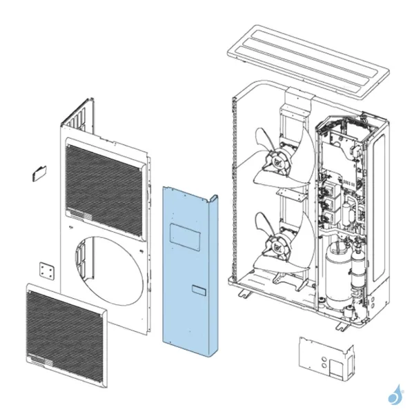 Façade Avant Droite pour unité extérieure Atlantic Fujitsu Réf. 898304