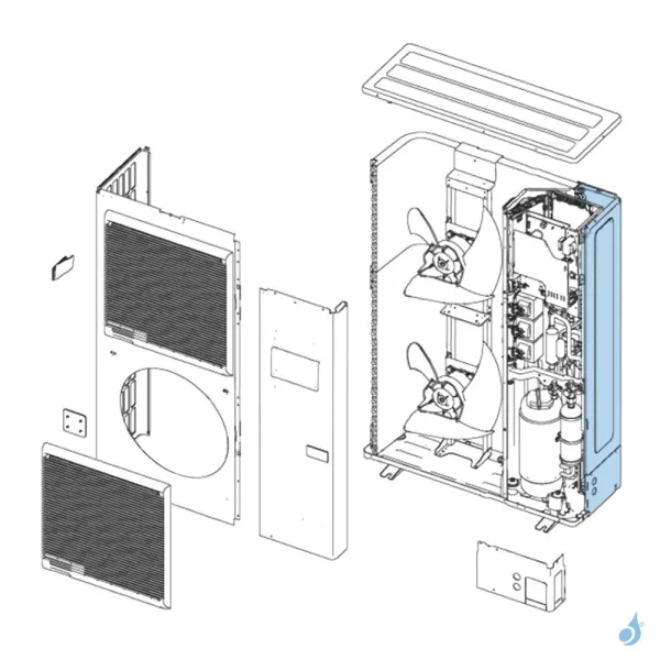 Façade Droite pour unité extérieure Atlantic Fujitsu Réf. 898306