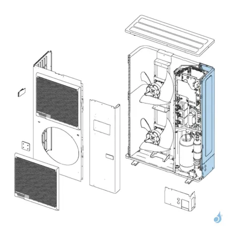 Façade Droite pour unité extérieure Atlantic Fujitsu Réf. 898306