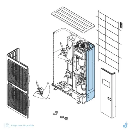 Façade Latérale Droite pour unité extérieure Atlantic Fujitsu AOYG45/54LETL Réf. 898658