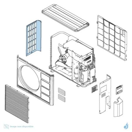Façade Latérale Gauche pour unité extérieure Atlantic Fujitsu Réf. 891028