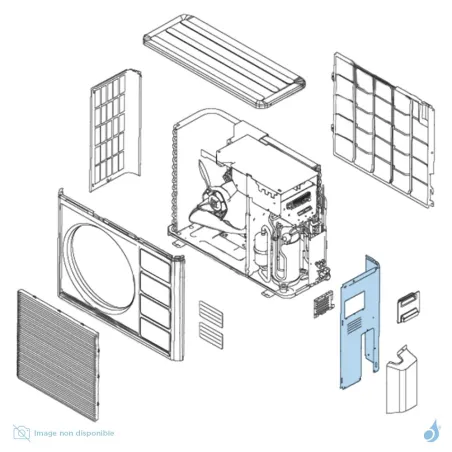 Façade Latérale Droite pour unité extérieure Atlantic Fujitsu Réf. 891026