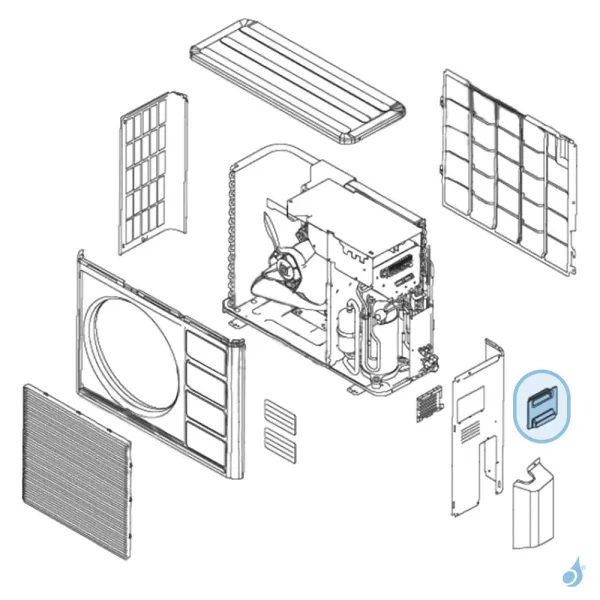 Cache Bornier pour unité extérieure Atlantic Fujitsu Réf. 891025