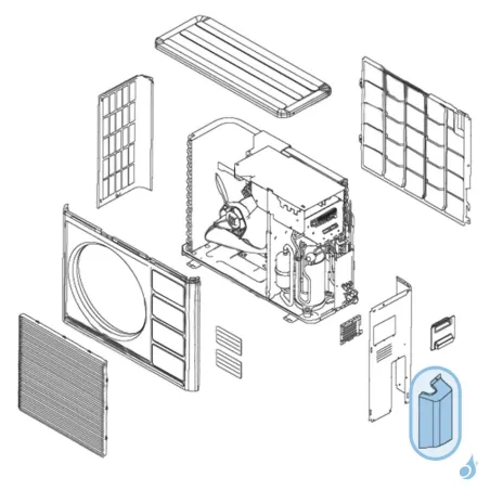 Cache Raccords pour unité extérieure Atlantic Fujitsu Réf. 891152
