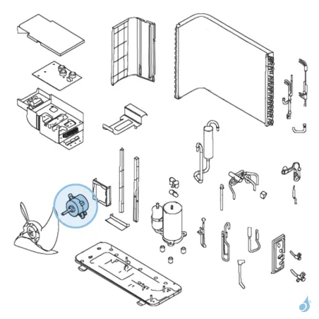 Moteur Ventilation pour unité extérieure Atlantic Fujitsu AOY12/18/24LMAKL Réf. 890959