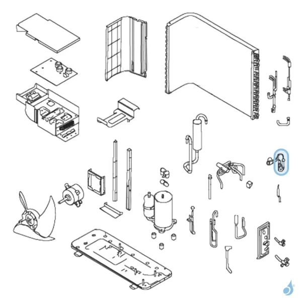 Détendeur pour unité extérieure Atlantic Fujitsu AOY12/18/24LMAKL Réf. 891384