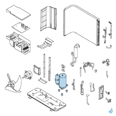 Compresseur pour unité extérieure Atlantic Fujitsu AOY12/18/24LMAKL Réf. 890882