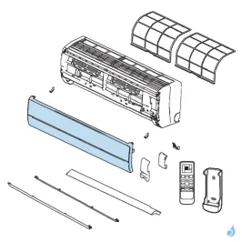 Façade Avant pour climatisation murale Atlantic Fujitsu LGC LBCM Réf. 898170 2