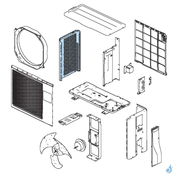 Façade gauche pour unité extérieure Atlantic Fujitsu AOYR07/09/12LGC Réf. 898181