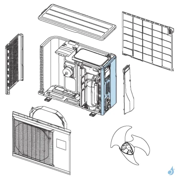Façade Latérale Droite pour unité extérieure Atlantic Fujitsu AOYR14LGC Réf. 898295
