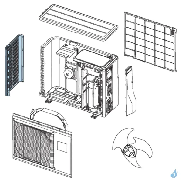 Façade Latérale Gauche pour unité extérieure Atlantic Fujitsu AOYR14LGC Réf. 898294