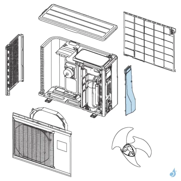 Cache Raccords pour unité extérieure Atlantic Fujitsu AOYR14LGC Réf. 898239