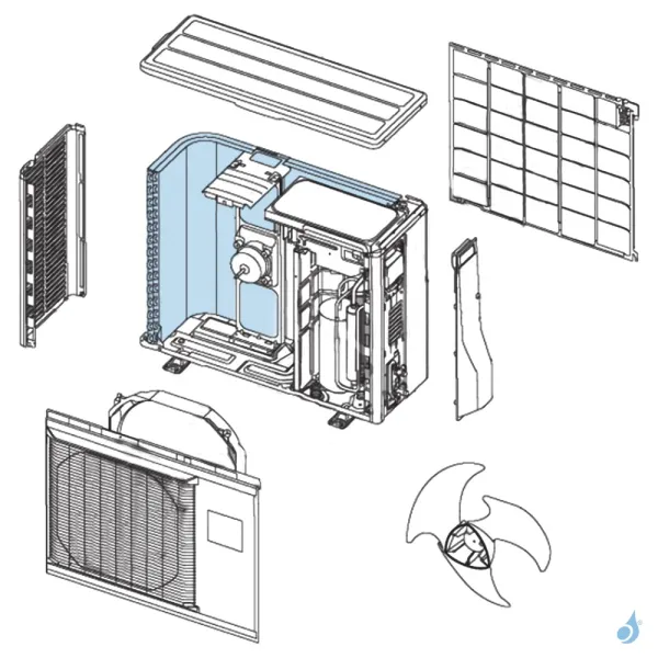 Condenseur pour unité extérieure Atlantic Fujitsu AOYR14LGC Réf. 898256