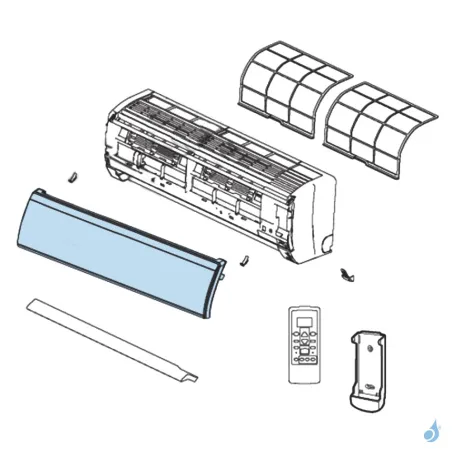 Façade Avant pour climatisation murale Atlantic Fujitsu ASYA09//12LKC Réf. 898436