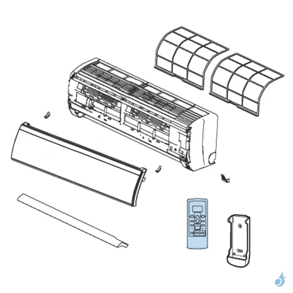 Télécommande IR pour climatiation murale Atlantic Fujitsu ASYA09/12LKC Réf. 898437