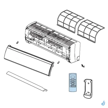 Télécommande IR pour climatiation murale Atlantic Fujitsu ASYA09/12LKC Réf. 898437