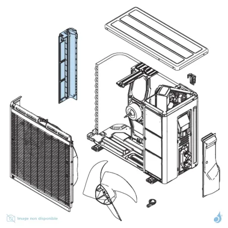 Façade Gauche pour unité extérieure Atlantic Fujitsu AOYG09/12LLC Réf. 898865
