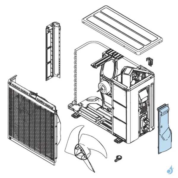 Cache Raccords pour unité extérieure Atlantic Fujitsu AOYG09/12LLC Réf. 898867