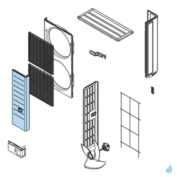 Façade Avant Droite pour unité extérieure Atlantic Fujitsu Réf. 894525