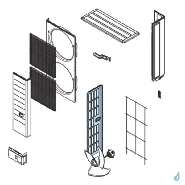 Façade Gauche pour unité extérieure Atlantic Fujitsu Réf. 894528