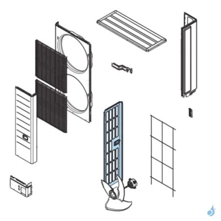 Façade Gauche pour unité extérieure Atlantic Fujitsu Réf. 894528
