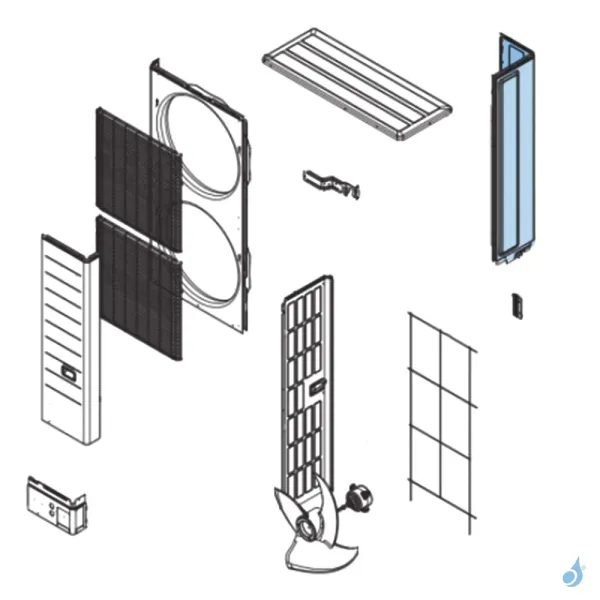 Façade Droite pour unité extérieure Atlantic Fujitsu Réf. 894530