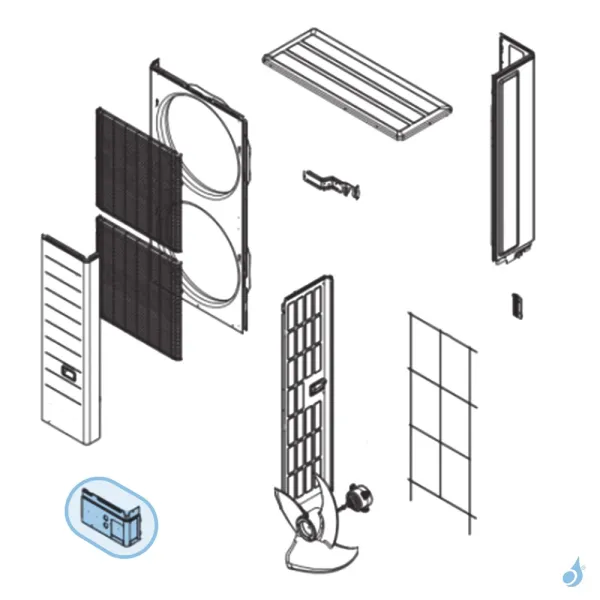 Façade Liaisons Avant pour unité extérieure Atlantic Fujitsu Réf. 894532