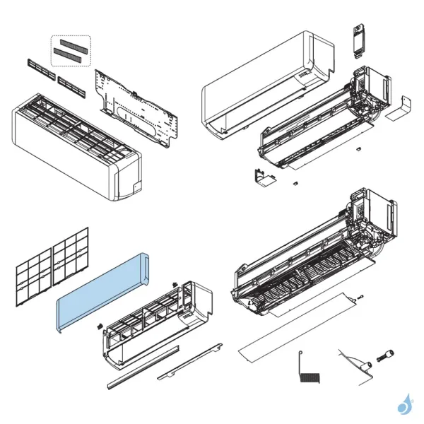 Façade Avant pour climatisation Atlantic Fujitsu KMCC Réf. 892498