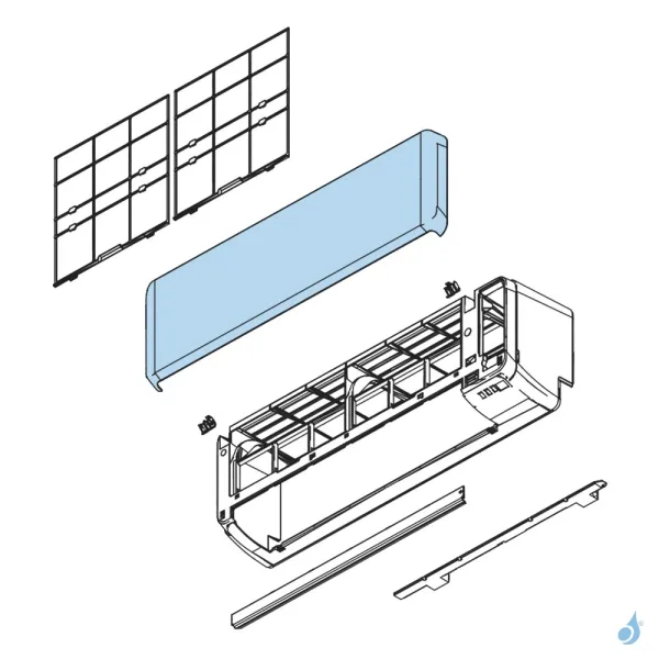 Grille de Reprise pour climatisation Atlantic Fujitsu KMTB Réf. 897638