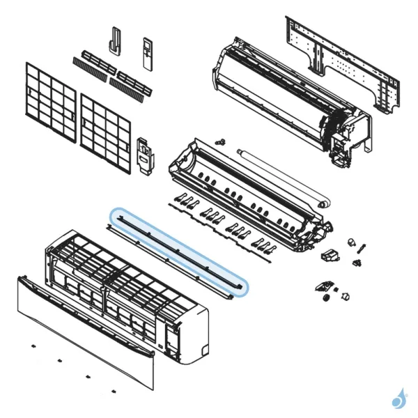 Volet Haut pour climatisation Atlantic Fujitsu ASYG30-36KMT Réf. 897172