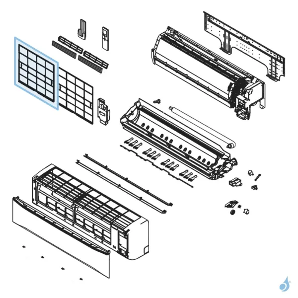 Filtre pour climatisation Atlantic Fujitsu ASYG30-36KMT Réf. 897174