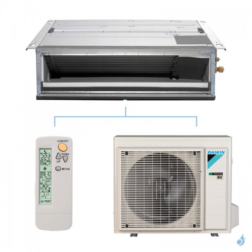 Kit climatiseur mono-split DAIKIN Gainable extra-plat FDXM50F9 + RXM50R - 5.0kW - télécommande IR