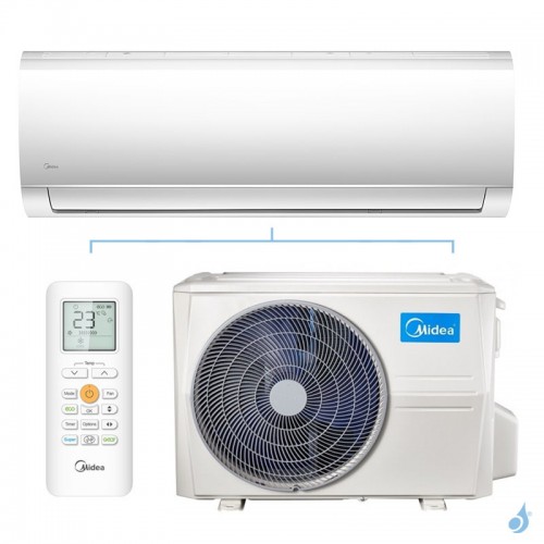 Climatiseur Mono split Midea BLANC 26(09)N8 2.64kW Mural Inverter PAC air-air MSMABU-09HRDN8 + MOX133-09HFN8