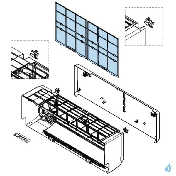 Filtre pour climatiseur Atlantic Fujitsu ASYG7-12KPC Réf. 897711