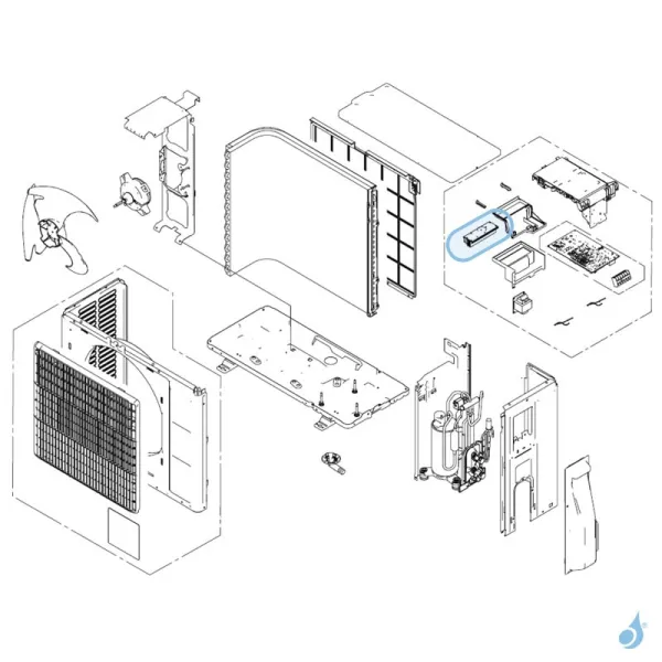 Radiateur pour groupe extérieur Atlantic Fujitsu Réf. 897976 AOYG07-12KMCC KPC