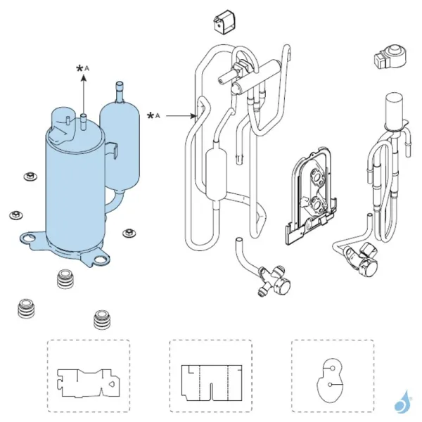 Compresseur pour groupe extérieur Atlantic Fujitsu AOYG07-09KMCC KET KMT Réf. 897658