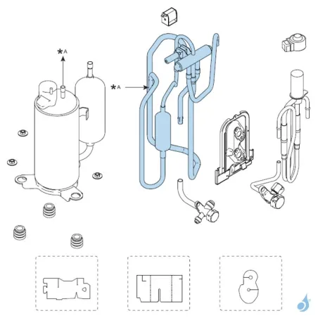 Vanne 4 Voies pour groupe extérieur Atlantic Fujitsu AOYG07-12KMCC Réf. 897661