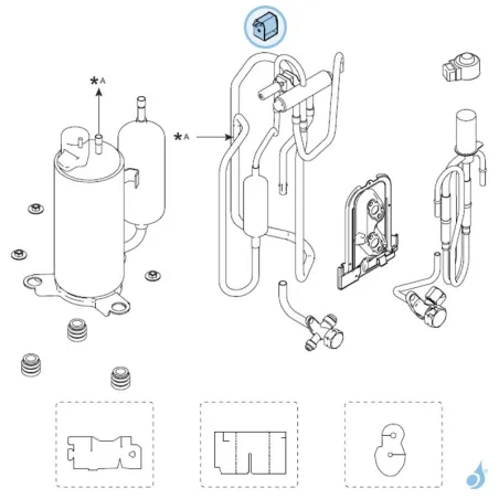 Bobine Vanne 4 Voies pour groupe extérieur Atlantic Fujitsu Réf. 897660 AOYG07-12KMCC KPC KET