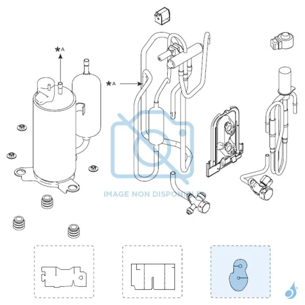 Isolateur H pour groupe extérieur Atlantic Fujitsu AOYG07-12KMCC Réf. 896488