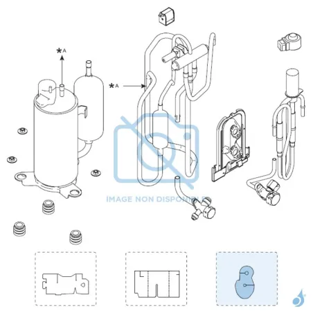 Isolateur H pour groupe extérieur Atlantic Fujitsu AOYG07-12KMCC Réf. 896488