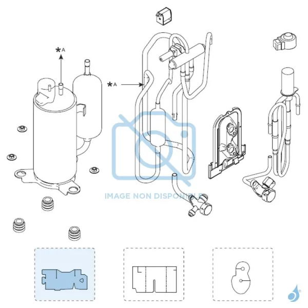 Plaque d'isolation B pour groupe extérieur Atlantic Fujitsu AOYG07-12KMCC Réf. 895502