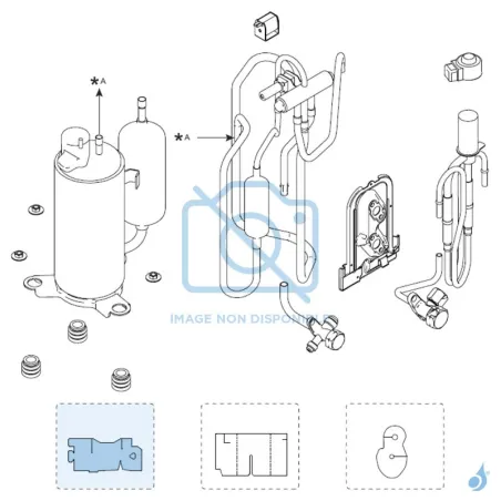 Plaque d'isolation B pour groupe extérieur Atlantic Fujitsu AOYG07-12KMCC Réf. 895502