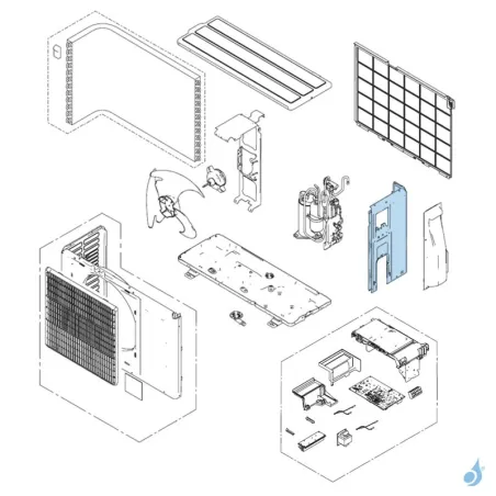 Façade Droite pour groupe extérieur Atlantic Fujitsu Réf. 897560 AOYG14KMCC KMT KET