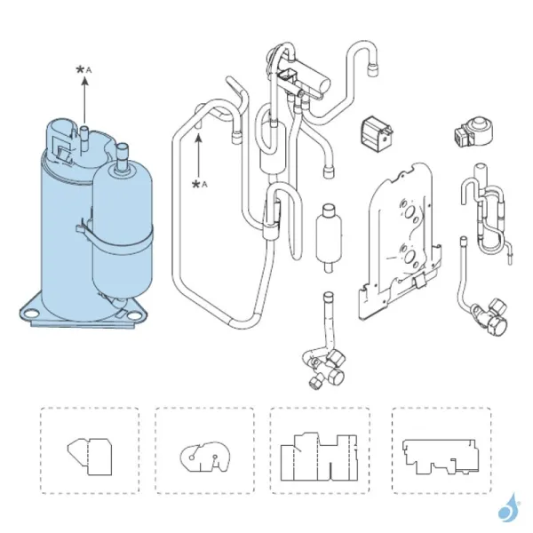 Compresseur pour groupe extérieur Atlantic Fujitsu AOYG14KMCC Réf.897575