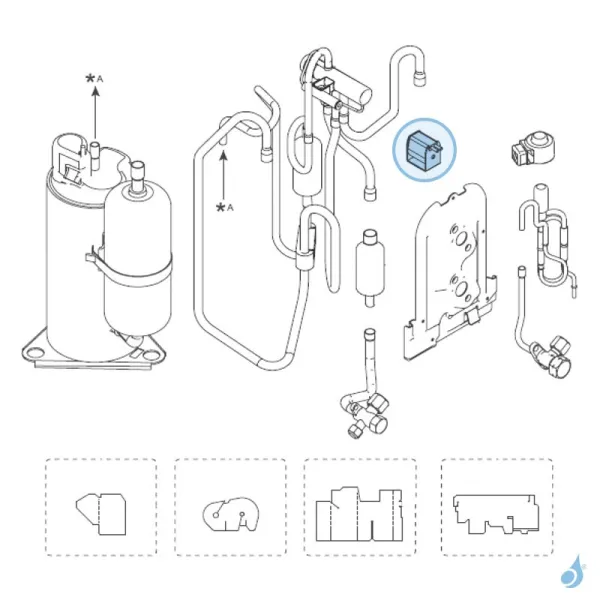 Bobine Vanne 4 Voies pour groupe extérieur Atlantic Fujitsu Réf. 897667 AOYG14KMCC
