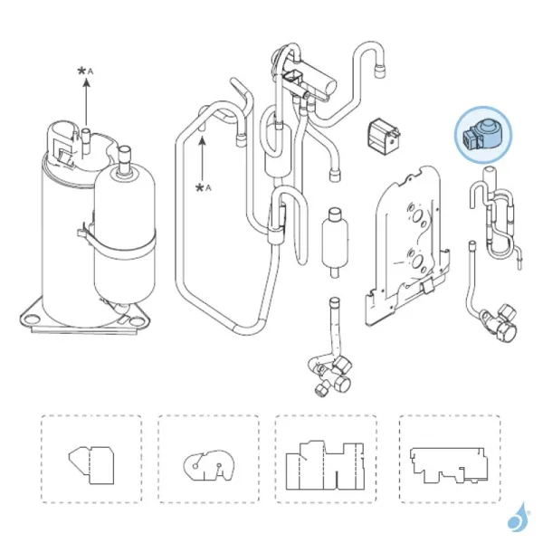 Bobine Détendeur pour groupe extérieur Atlantic Fujitsu Réf. 897580 AOYG14KMCC