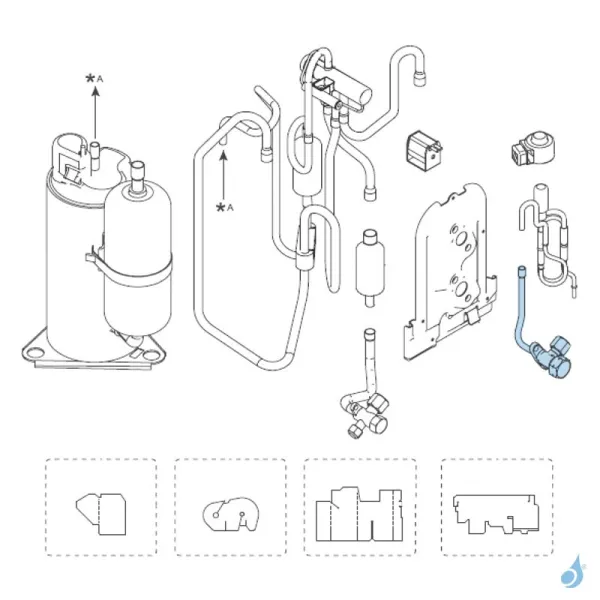 Vanne 2 Voies 1/4 Liquide pour groupe extérieur Atlantic Fujitsu Réf. 897582 AOYG14KMCC