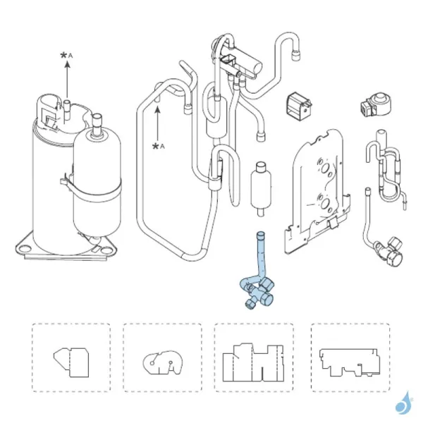Vanne 3 Voies pour groupe extérieur Atlantic Fujitsu Réf. 892398 AOYG14KMCC