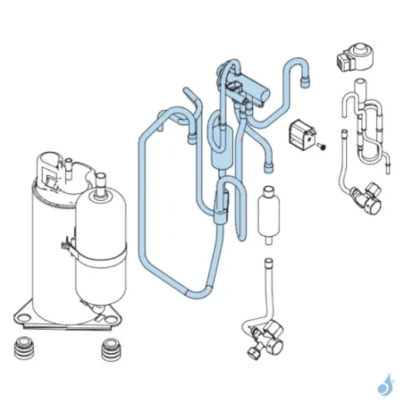 Vanne 4 Voies pour groupe extérieur Atlantic Fujitsu Réf. 897578 AOYG07-14KGC