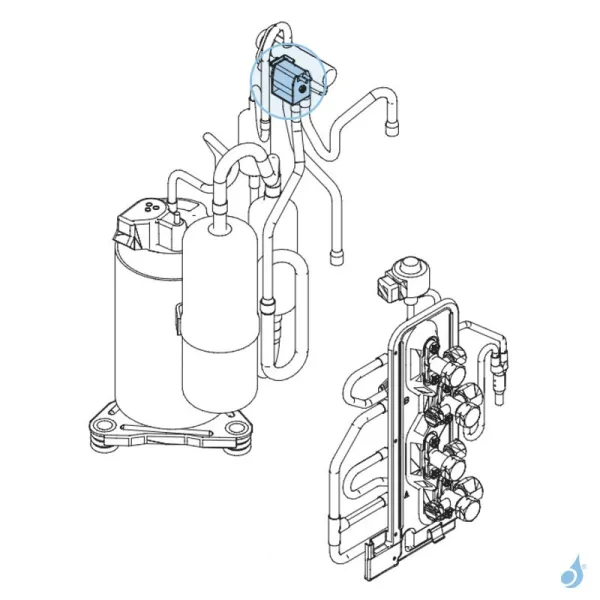 Bobine Vanne 4 Voies pour groupe extérieur Atlantic Fujitsu Réf. 897764 AOYG14/18KBTA2